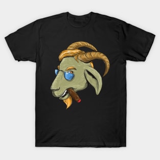 Hip Goat Smoking Cigar T-Shirt